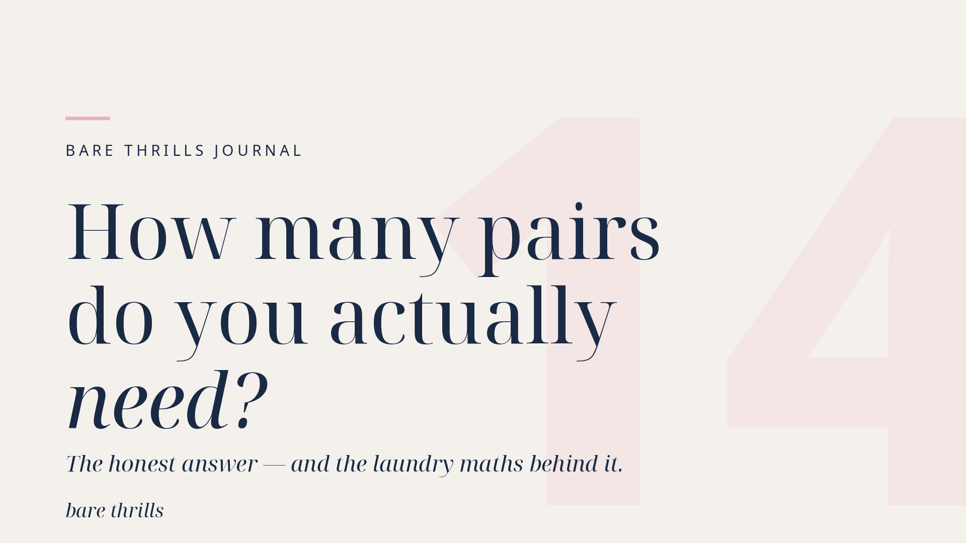 How many pairs of underwear you actually need — the honest answer